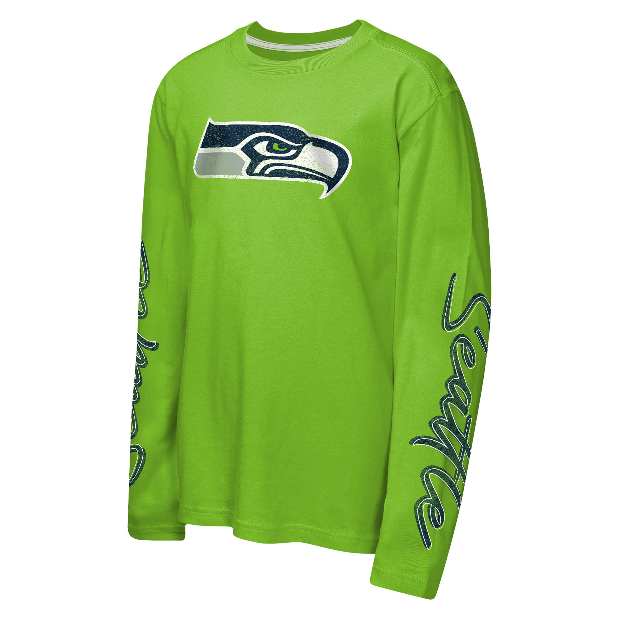 Ensemble combiné de mouvement Outerstuff College bleu marine/vert fluo Seattle Seahawks pour enfants d'âge préscolaire