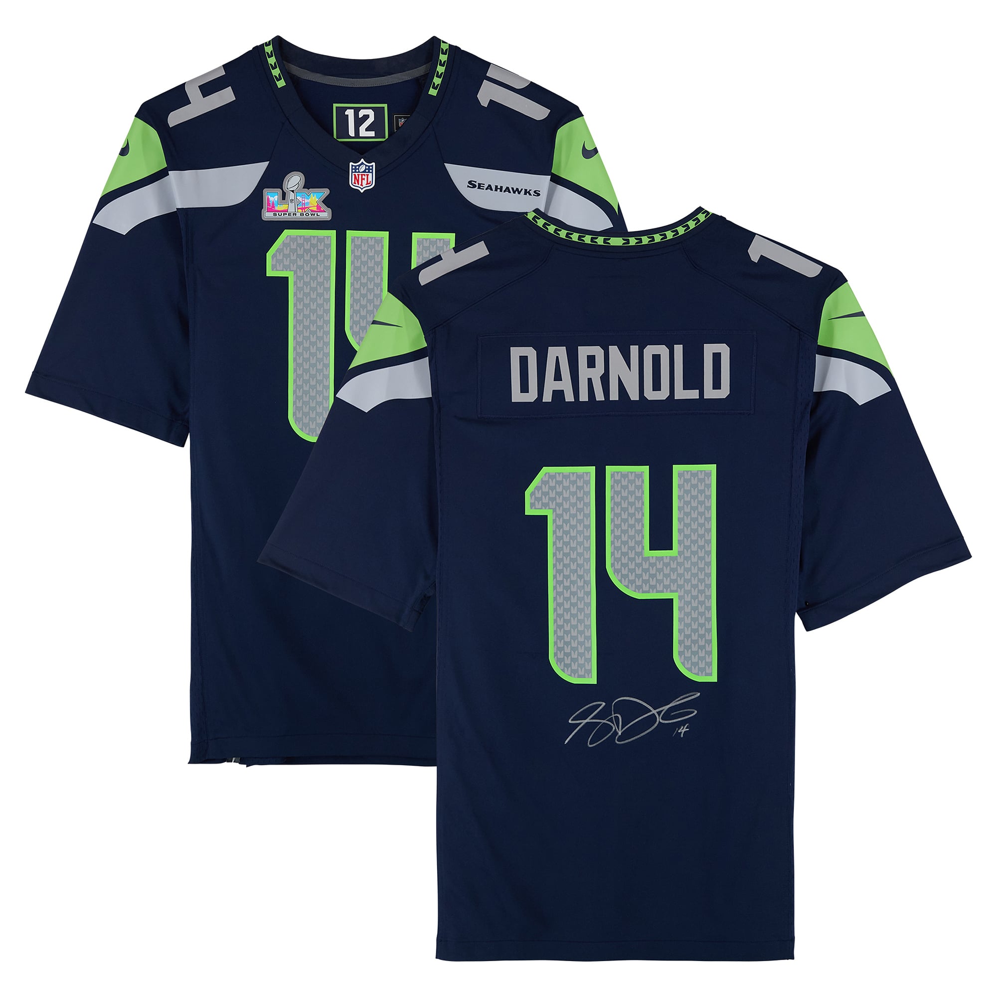Sam Darnold Seattle Seahawks Autographed Super Bowl LX Champions College Navy Nike Game Jersey