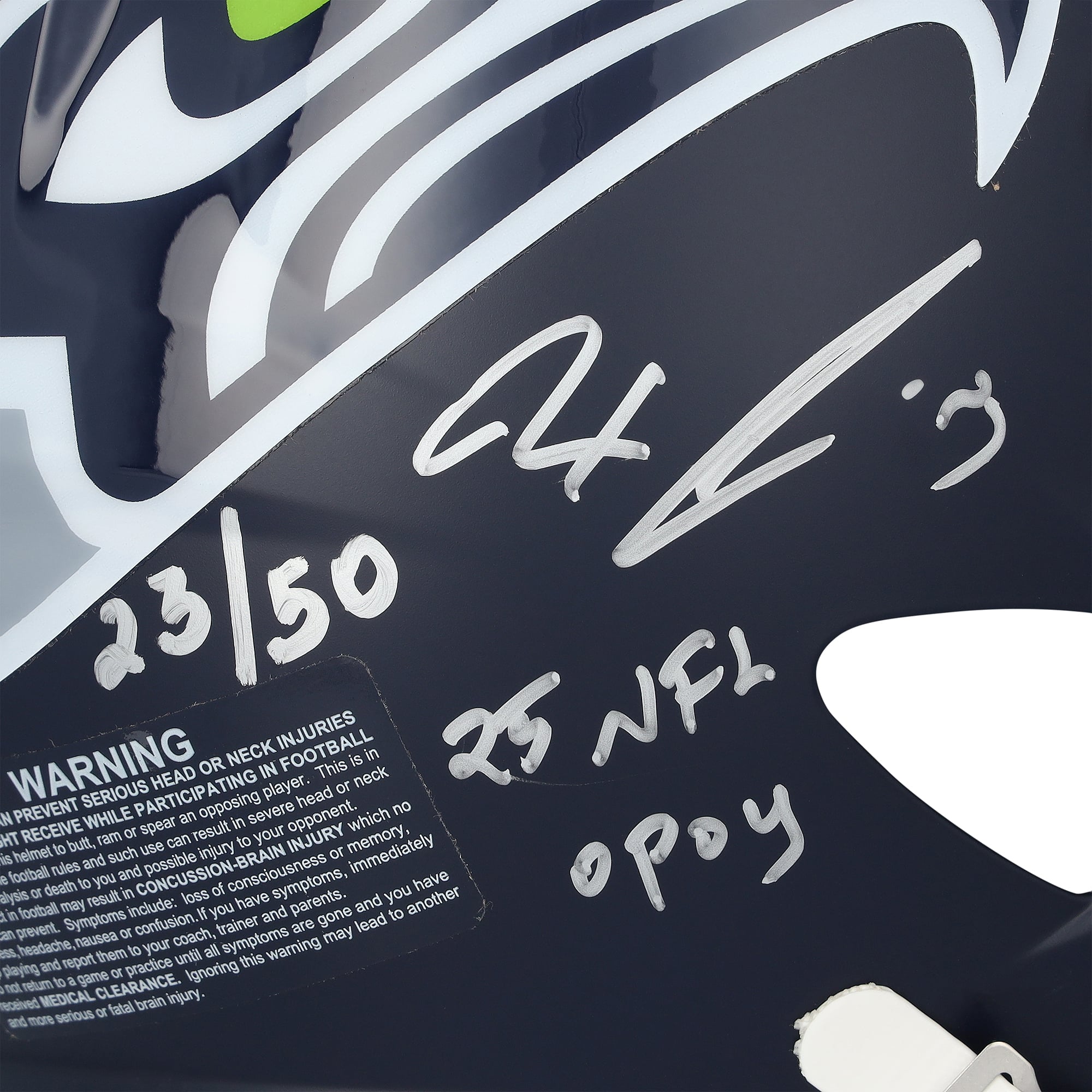 Seattle Seahawks Autographed Riddell Super Bowl LX Champions Speed Authentic Helmet with 6 Signatures and Multiple Inscriptions - Limited Edition of 50