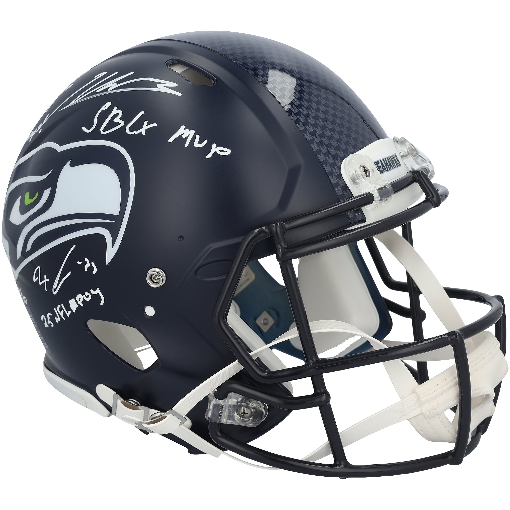 Seattle Seahawks Autographed Riddell Super Bowl LX Champions Speed Authentic Helmet with 7 Signatures & Multiple Inscriptions - Limited Edition of 10
