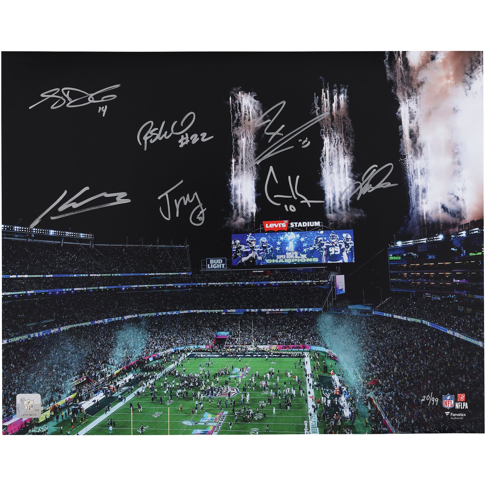 Seattle Seahawks Autographed Super Bowl LX Champions 16" x 20" Photograph with at least 7 Signatures - Limited Edition of 99