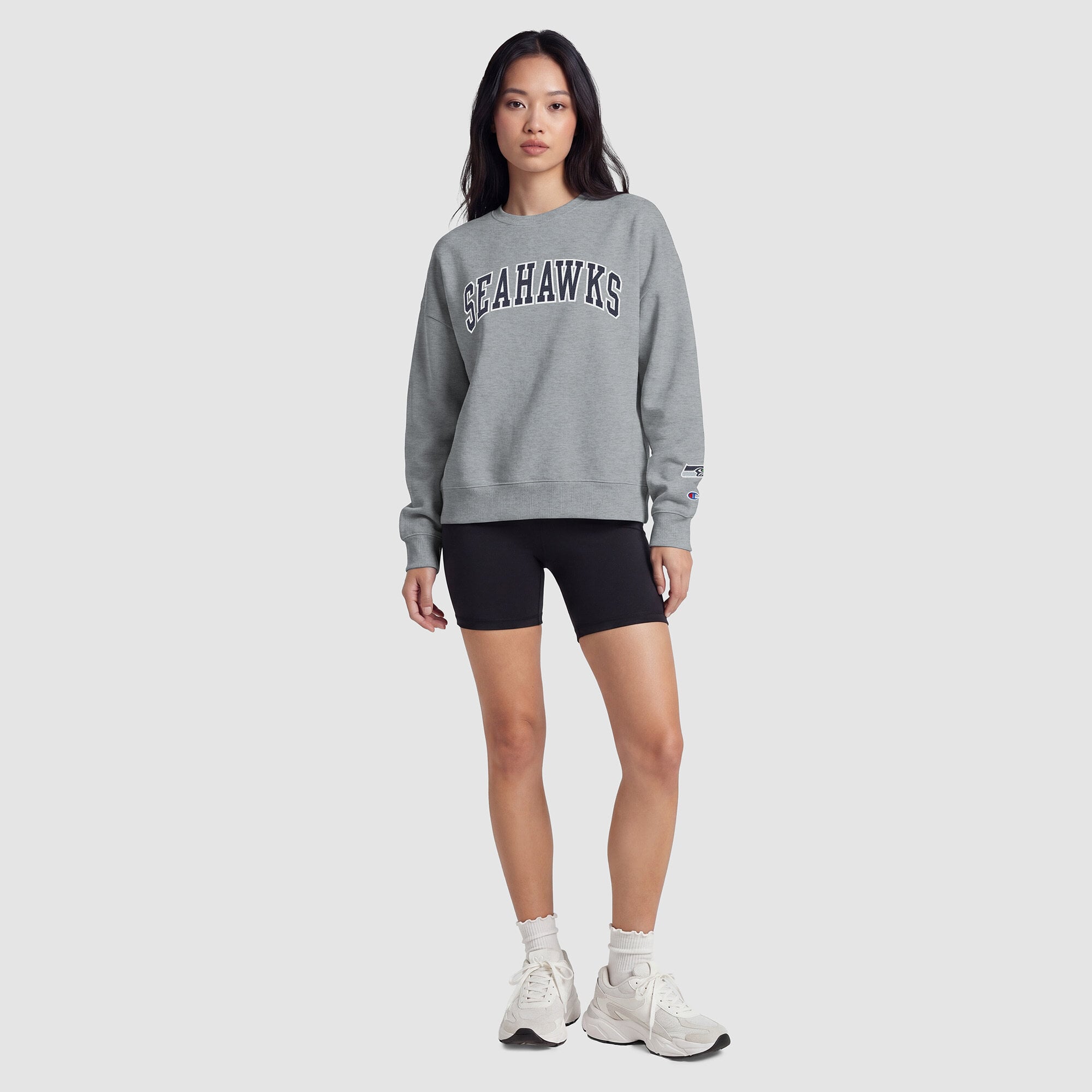 Seattle Seahawks Champion Women's Contrast Lined Sweatshirt - Heather Gray