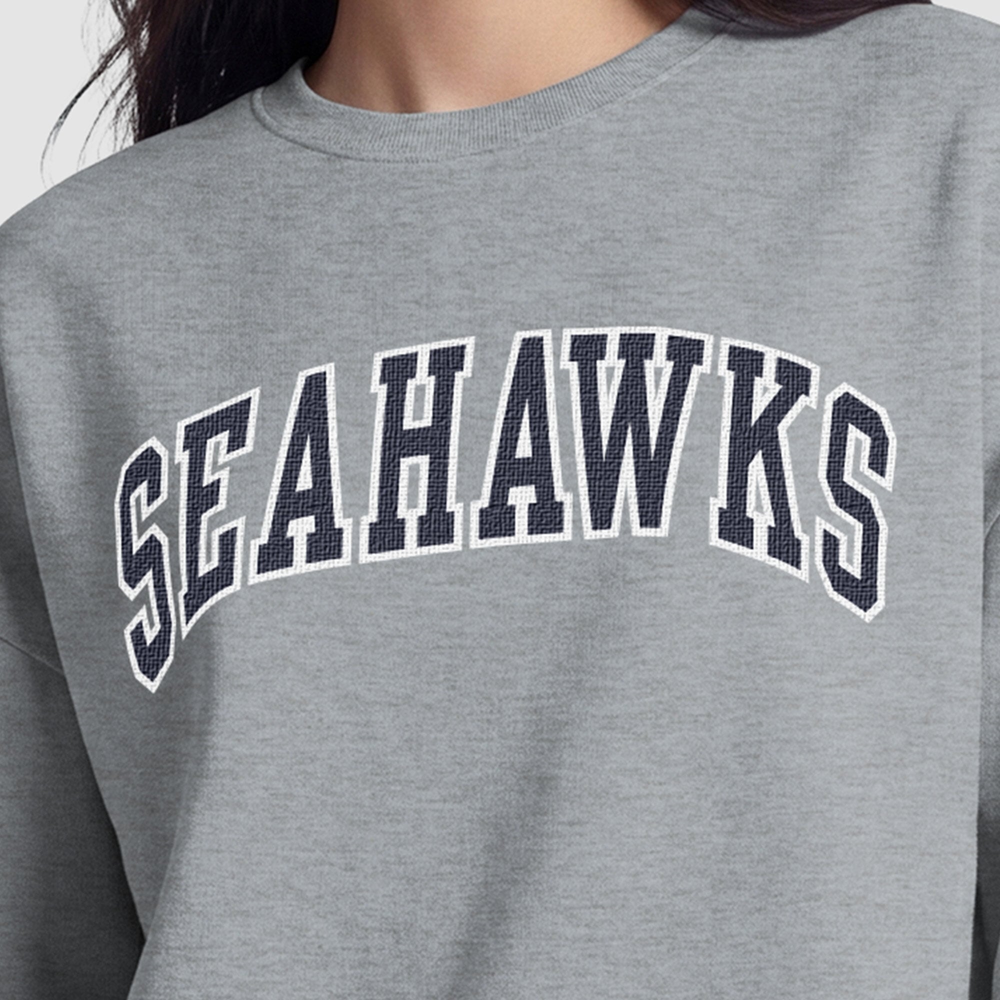 Seattle Seahawks Champion Women's Contrast Lined Sweatshirt - Heather Gray