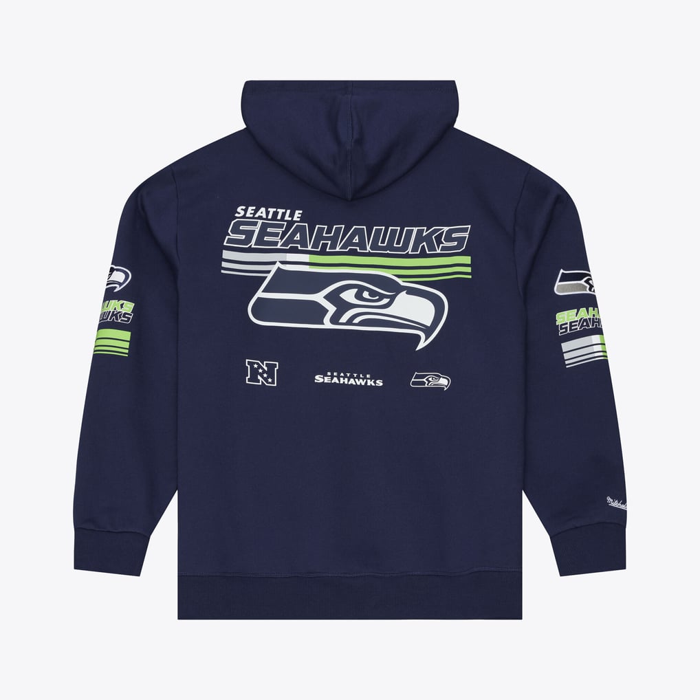 Seattle Seahawks NFL Mitchell & Ness Triple Check Hoodie - Mens