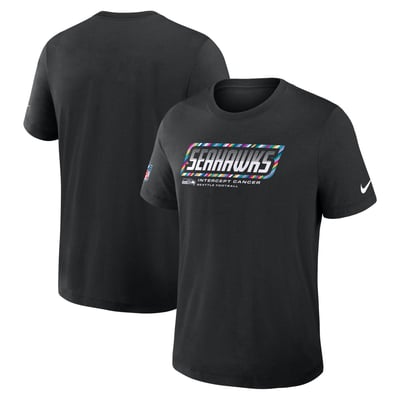 Seattle Seahawks Nike Crucial Catch Dri-FIT Triblend Crew T-Shirt - Black - Mens
