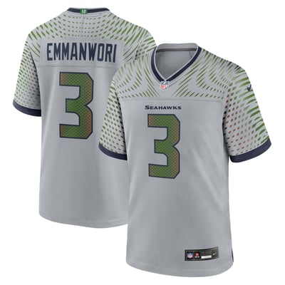 Seattle Seahawks Nike 2025 Rivalries Game Jersey - Grey - Nick Emmanwori - Mens
