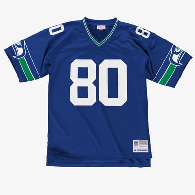 Camiseta Steve Largent del Seattle Seahawks 1985 Mitchell & Ness Legacy – Azul