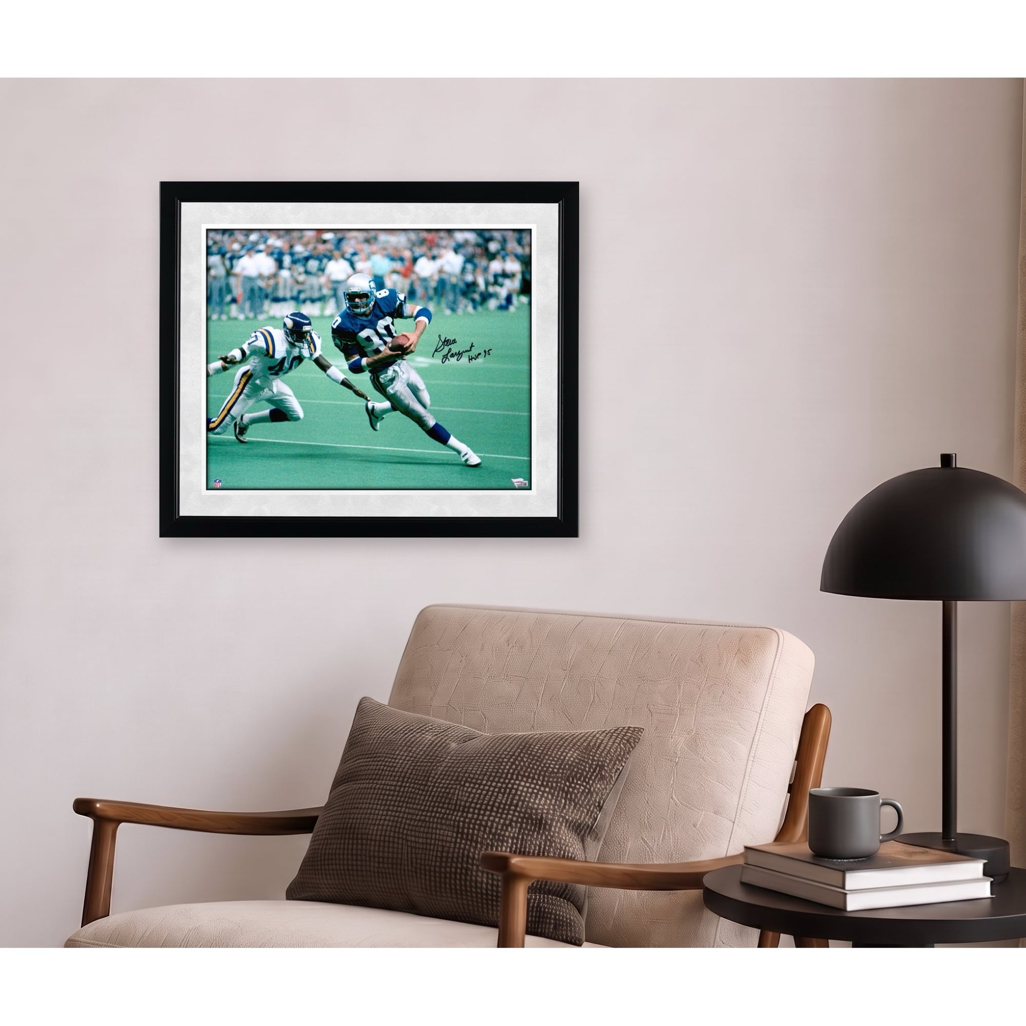 Steve Largent Seattle Seahawks Autographed 16" x 20" vs. Vikings Photograph with "HOF 95" Inscription