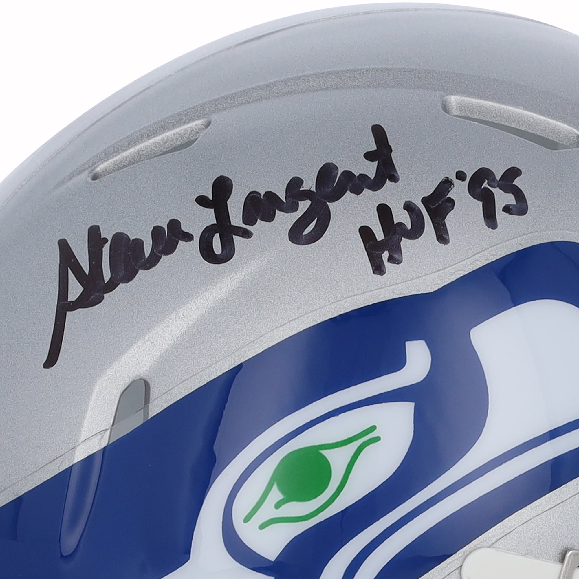 Steve Largent Seattle Seahawks Autographed Riddell 1983-2001 Throwback Speed Mini Helmet with "HOF 95" Inscription