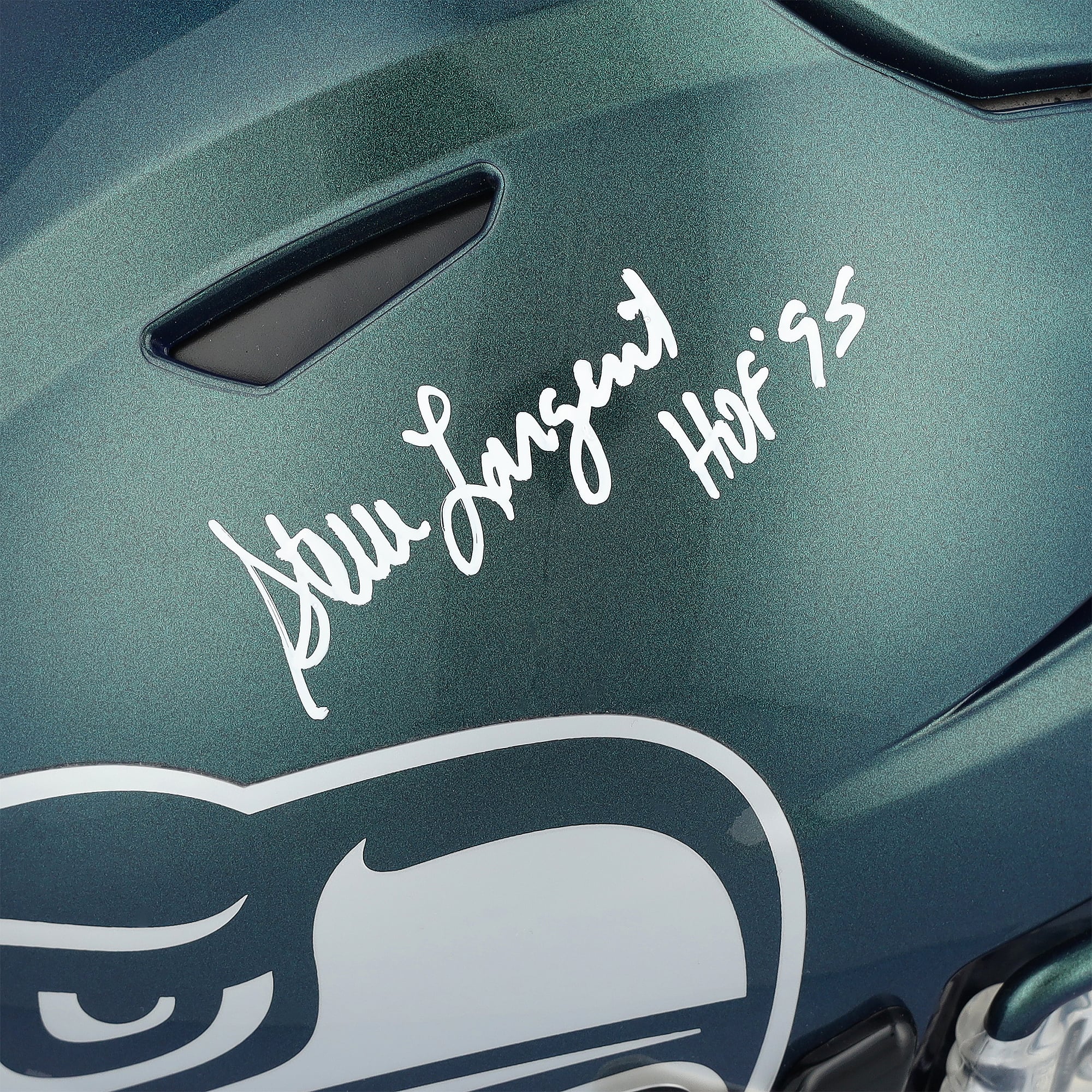 Casque Riddell Rivalry Speed ​​Flex Authentic autographié par Steve Largent des Seattle Seahawks avec inscription « HOF '95 »