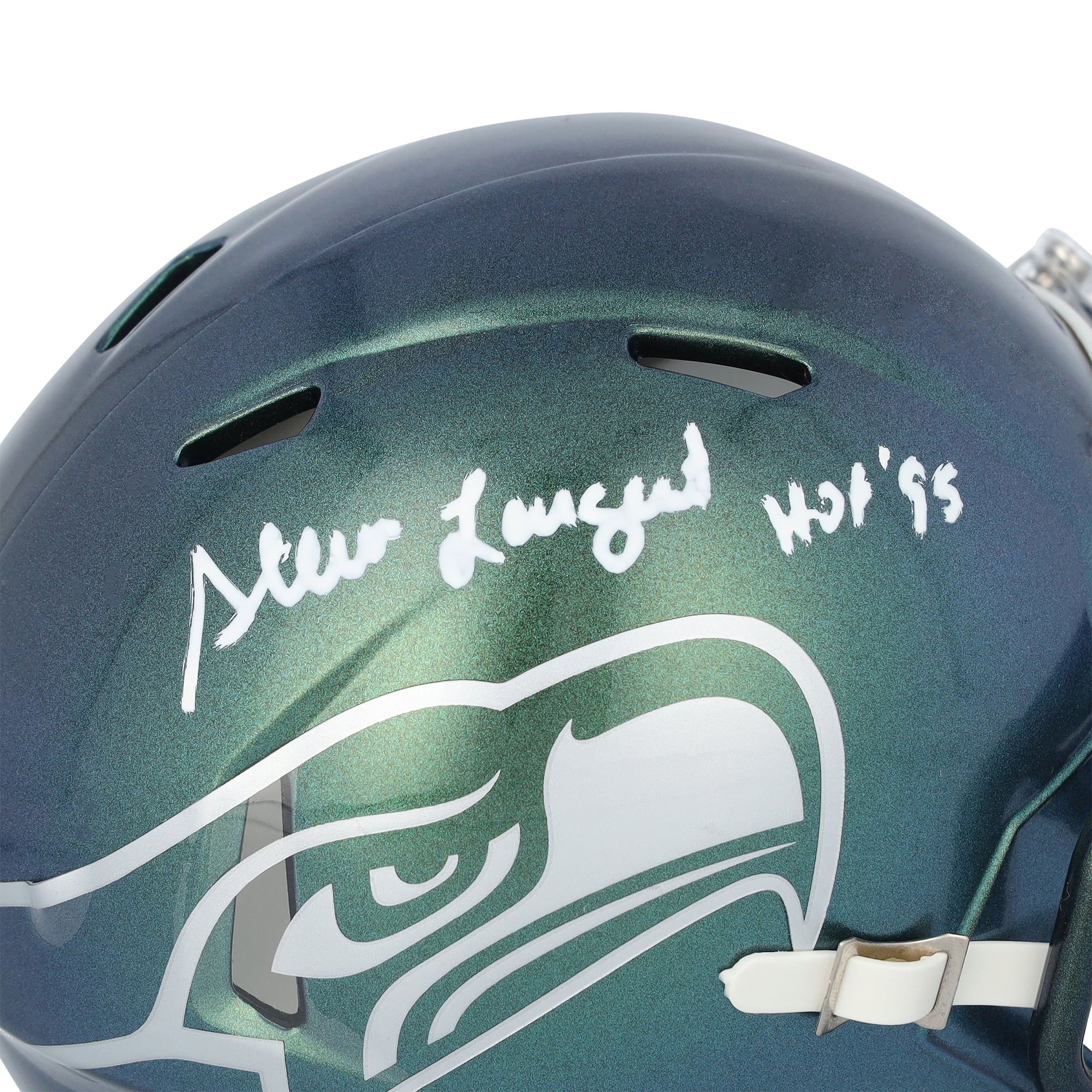 Steve Largent Seattle Seahawks Autographed Riddell Rivalry Speed Mini Helmet with "HOF 95" Inscription