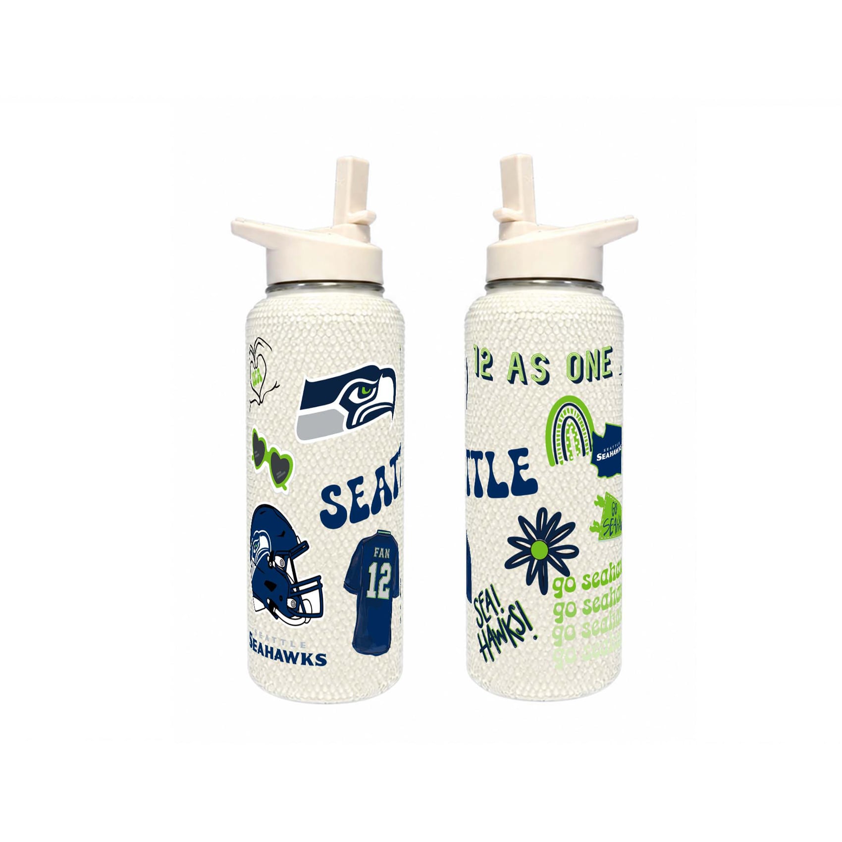 Bouteille Bling Quencher Seattle Seahawks de 1 litre (34 oz) de The Memory Company