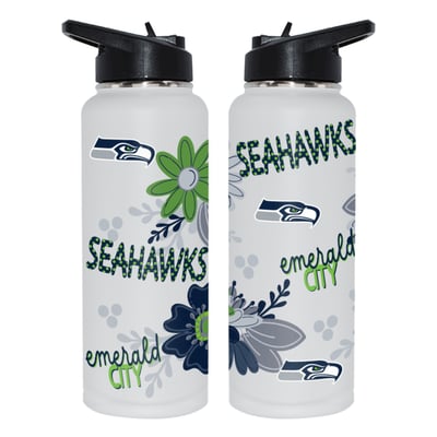 Seattle Seahawks The Memory Company 34oz. Flowers Stainless Steel Quencher Bottle
