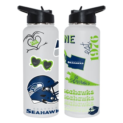 Seattle Seahawks The Memory Company 34oz. Loco Stainless Steel Quencher Bottle