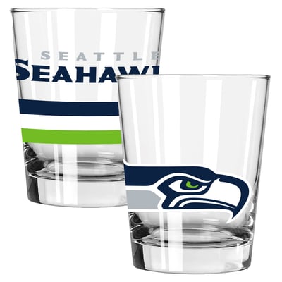Seattle Seahawks The Memory Company Two-Piece 15oz. Big Stripes Double Old Fashioned Glass Set