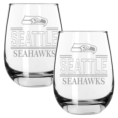 Seattle Seahawks The Memory Company Two-Piece 15oz. Classic Crew Stemless Wine Glass Set
