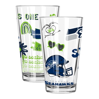 Seattle Seahawks The Memory Company Two-Piece 16oz. Loco Pint Glass Set
