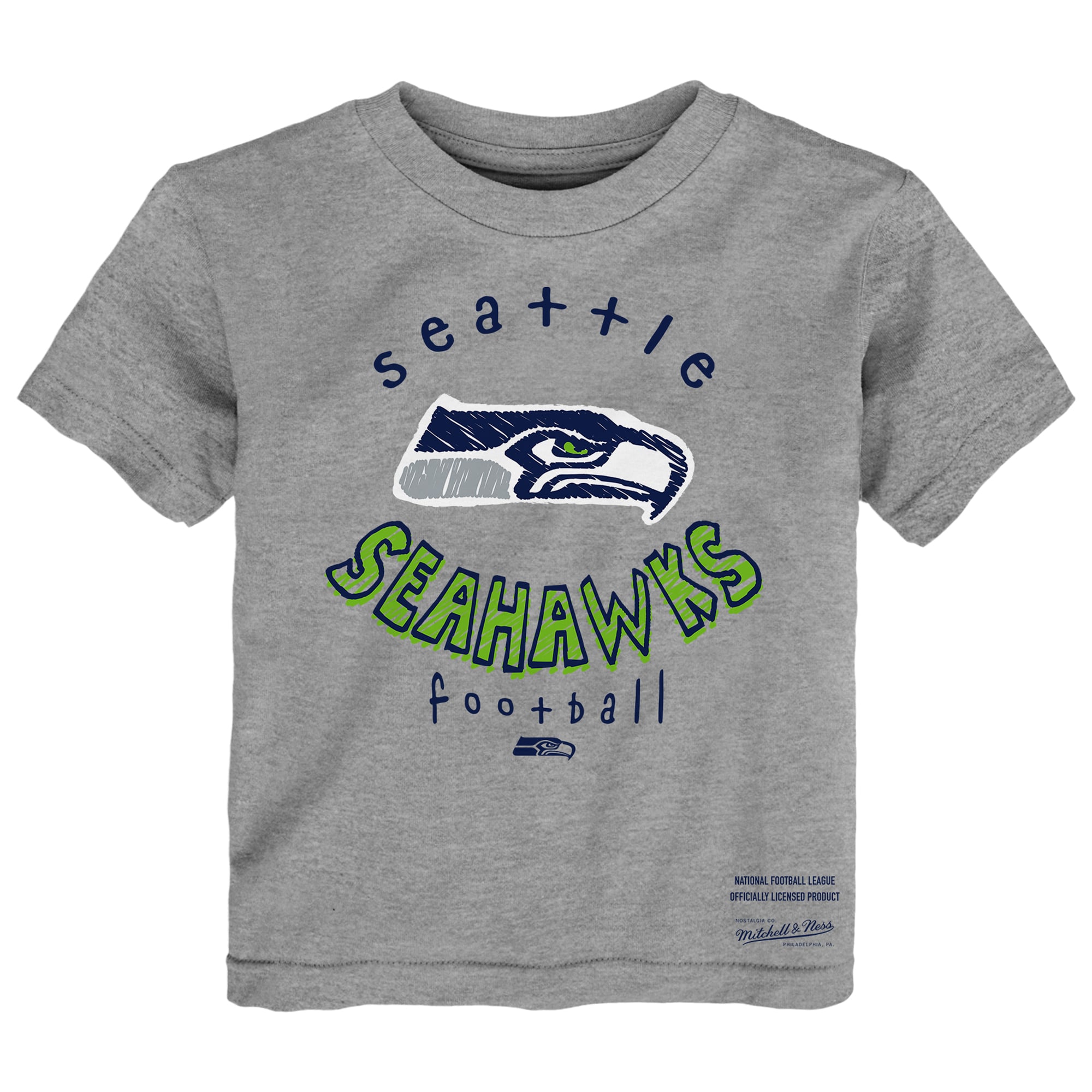 Toddler Mitchell & Ness College Navy/Gray Seattle Seahawks Two-Pack Sketched Up T-Shirt Set