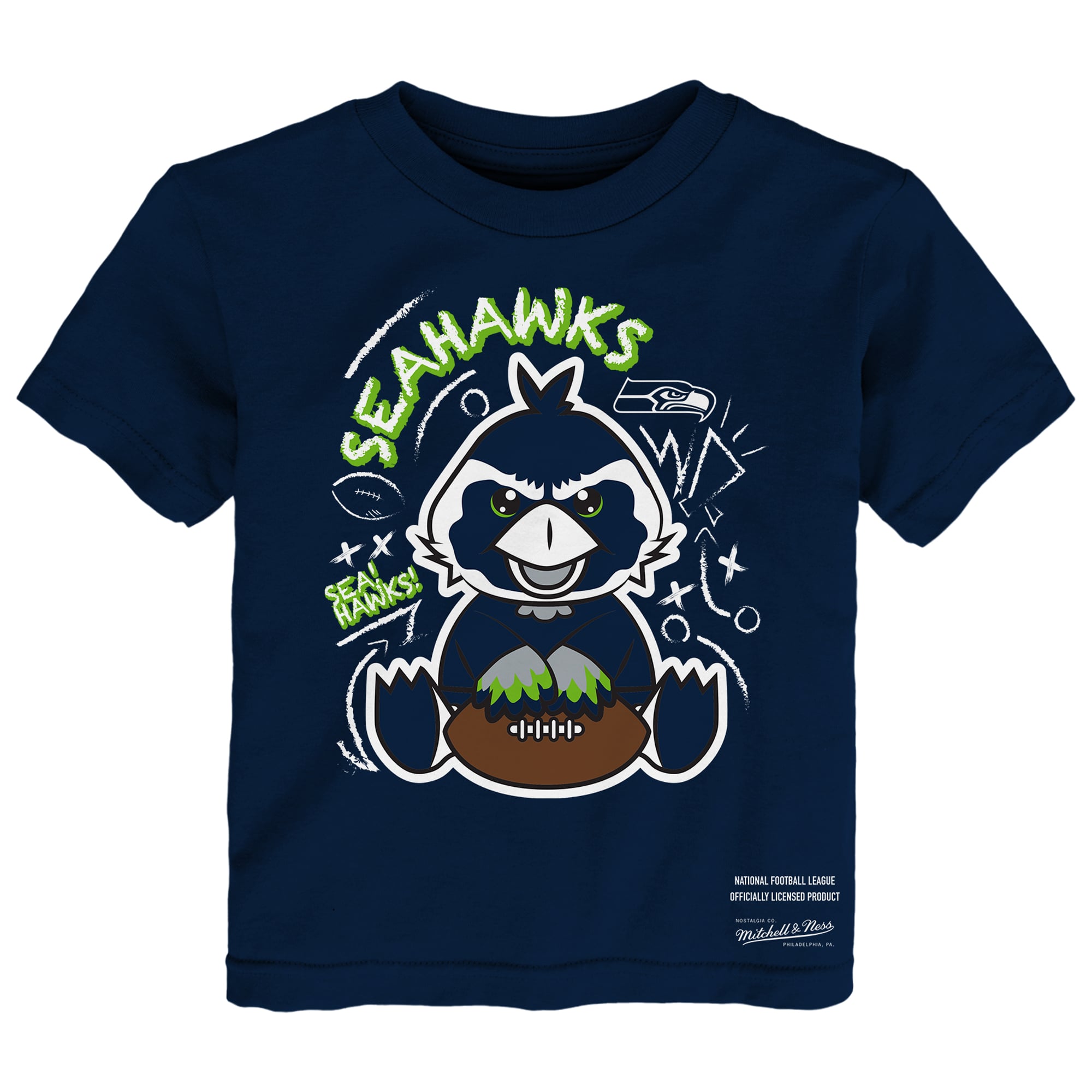 Toddler Mitchell & Ness College Navy/Gray Seattle Seahawks Two-Pack Sketched Up T-Shirt Set