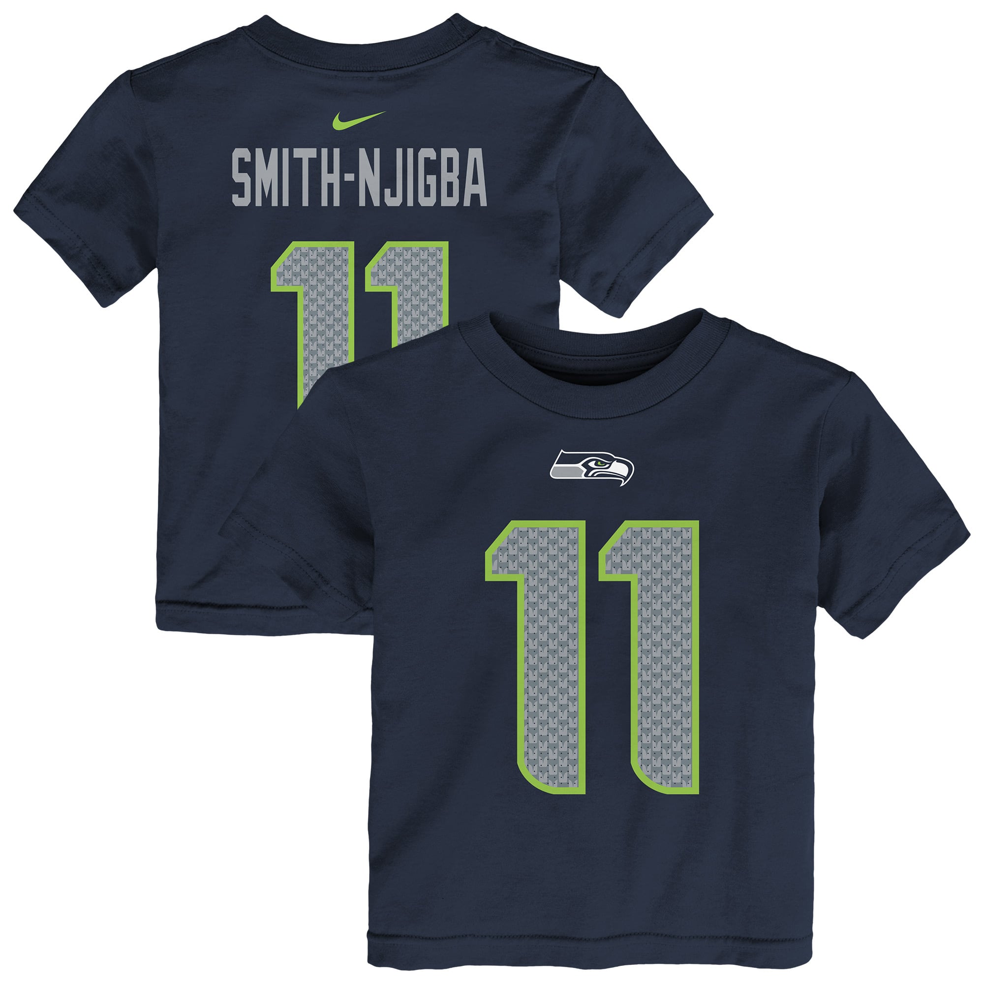 T-shirt Nike pour tout-petit Jaxon Smith-Njigba bleu marine, nom et numéro du joueur des Seattle Seahawks