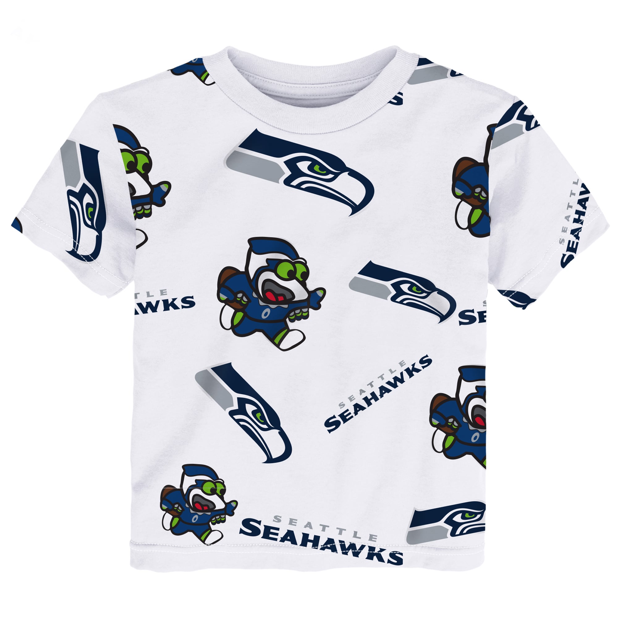T-shirt de jeu blanc Outerstuff pour tout-petits, mascotte des Seahawks Seattle