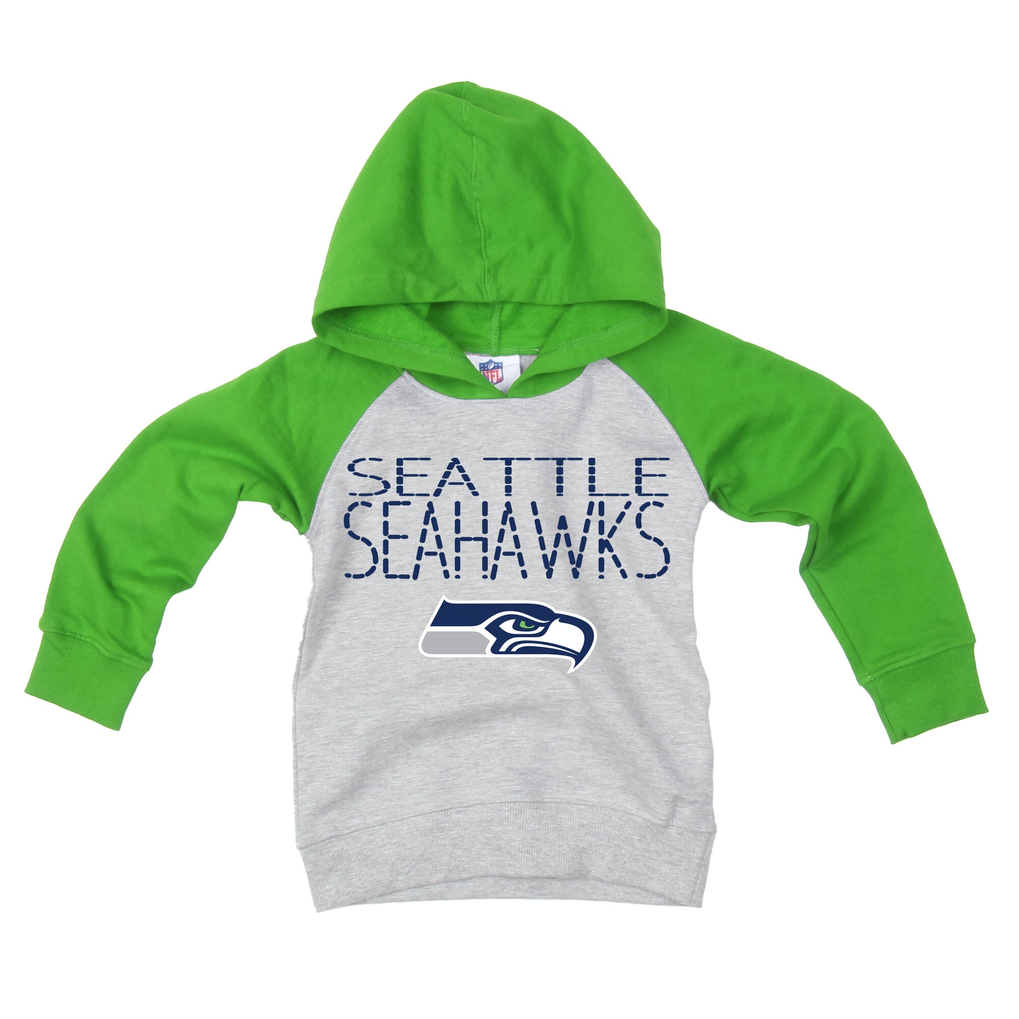 Ensemble sweat à capuche raglan et pantalon de survêtement Wes & Willy gris/vert fluo Seattle Seahawks pour tout-petits
