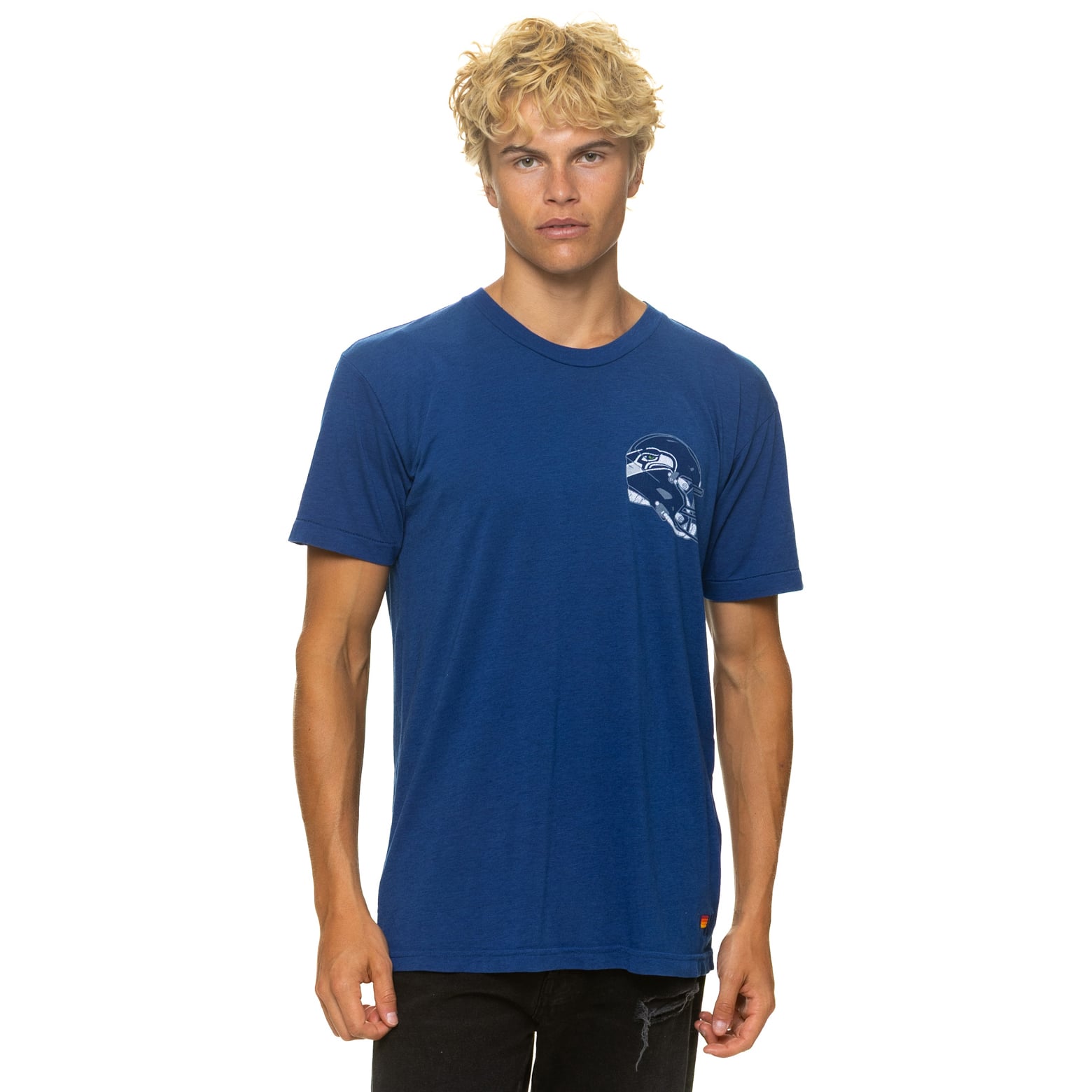 T-shirt unisexe Aviator Nation College Navy Seattle Seahawks en mélange de trois matières