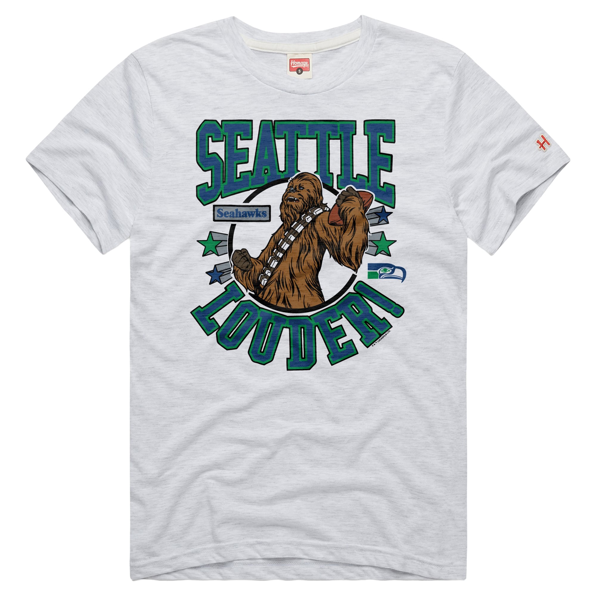 T-shirt unisexe Homage Ash Seattle Seahawks Star Wars x NFL en mélange de trois matières