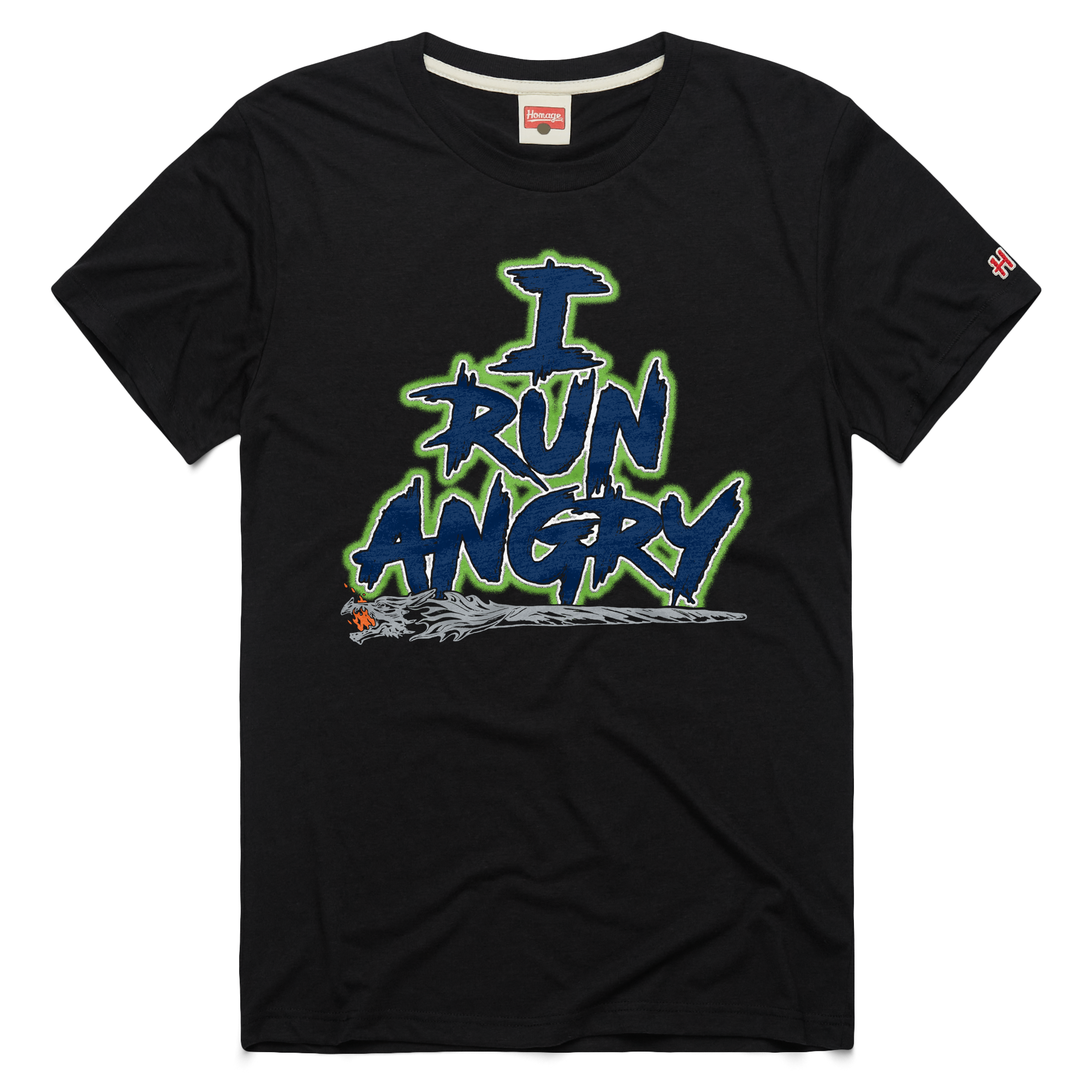 T-shirt unisexe Homage Jadarian Price Black Seattle Seahawks Angry Runs en mélange de trois matières