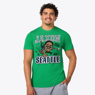 Jaxon Smith-Njigba Seattle Seahawks Homage Unisex Caricature Player Graphic Tri-Blend T-Shirt - Neon Green