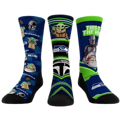 Seattle Seahawks Rock Em Unisex 3-Pack Mandalorian Crew Socks