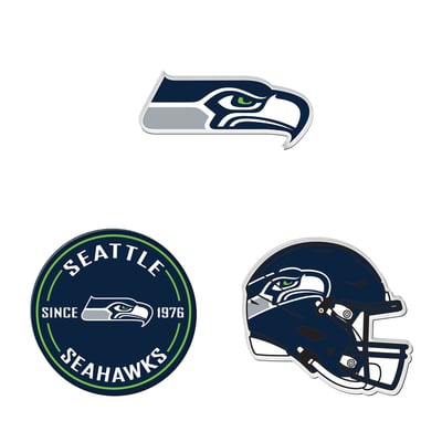  Seattle Seahawks WinCraft 3-Pack Premium Fridge Magnet Set