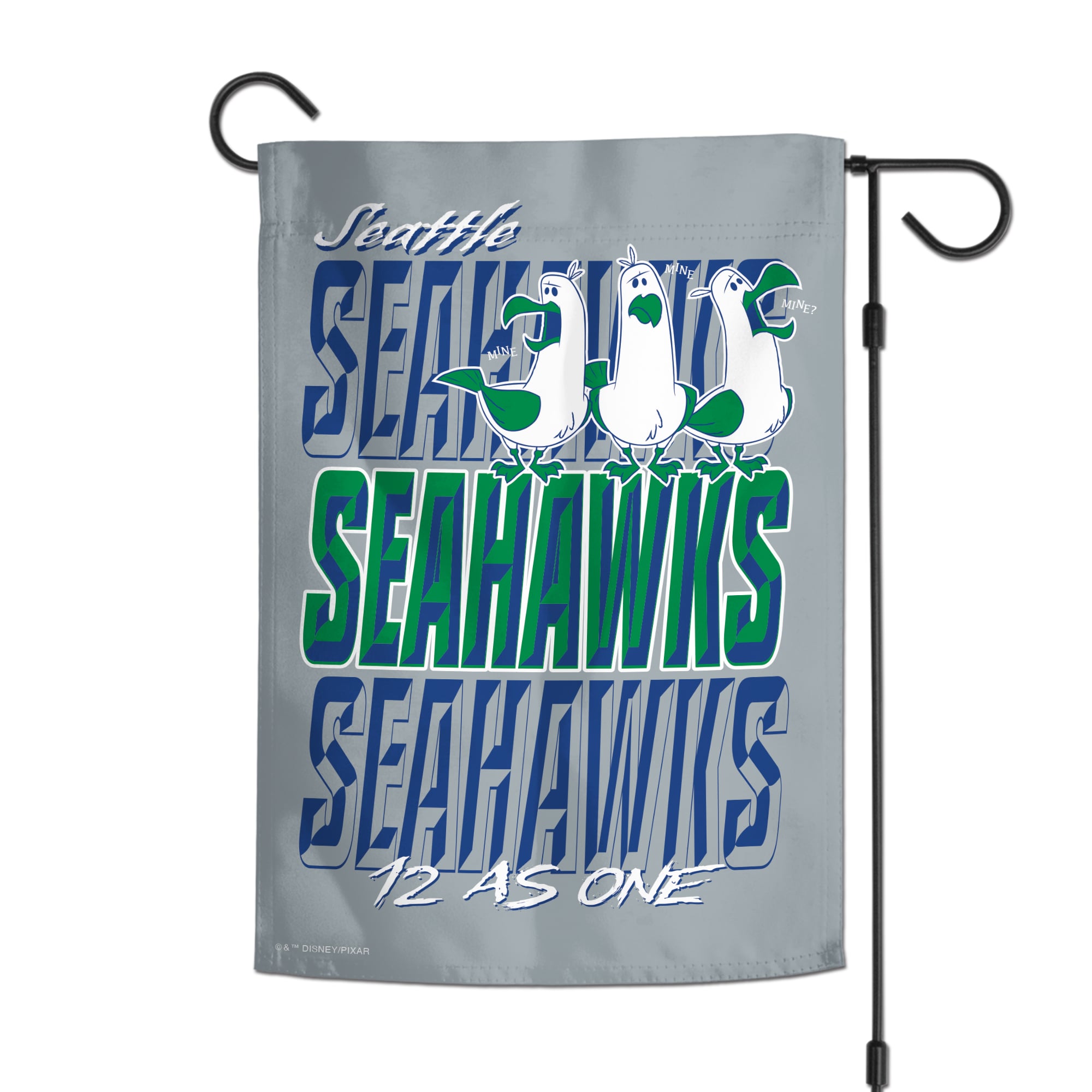 Drapeau de jardin double face WinCraft Seattle Seahawks Disney x NFL Seagulls 12'' x 18''