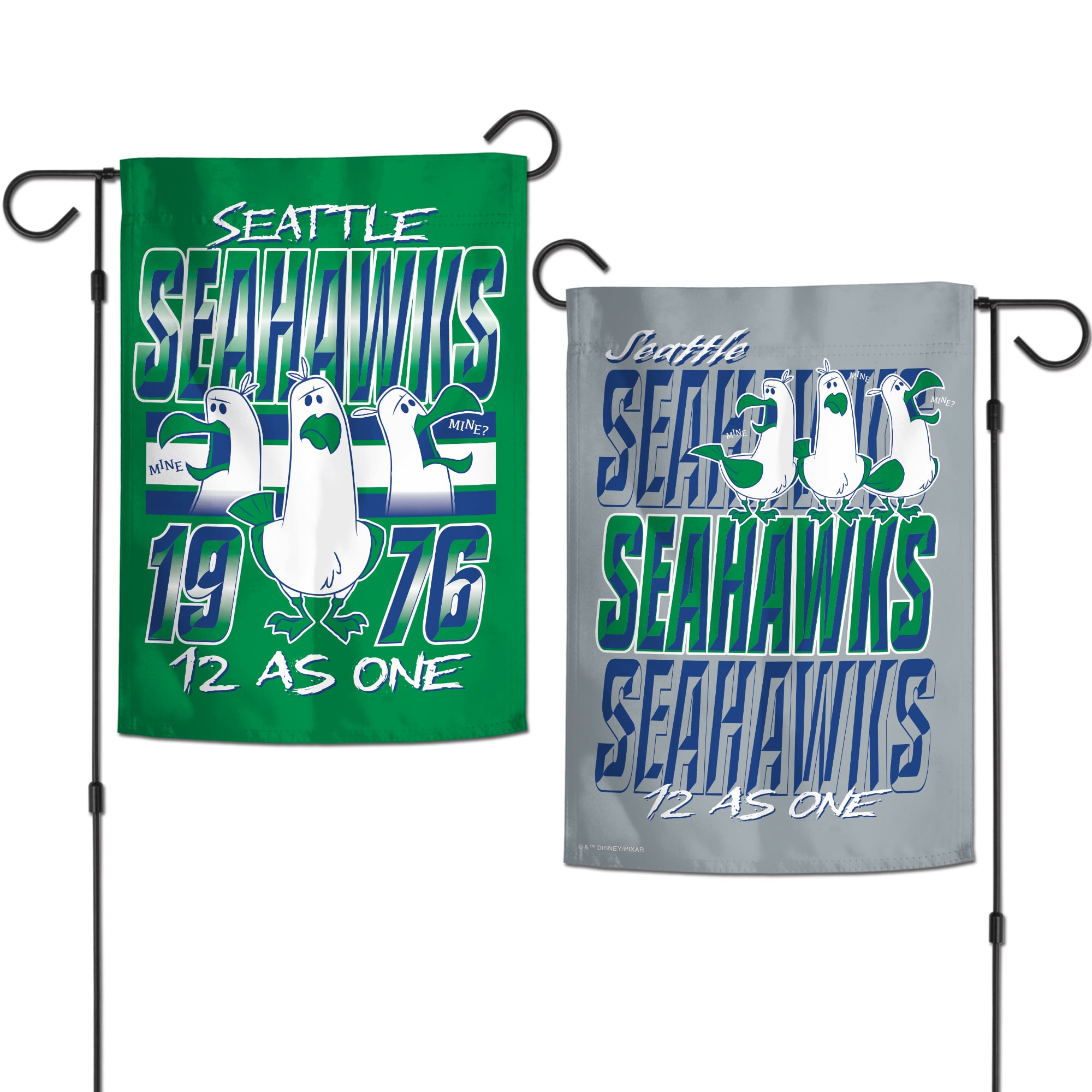 Drapeau de jardin double face WinCraft Seattle Seahawks Disney x NFL Seagulls 12'' x 18''