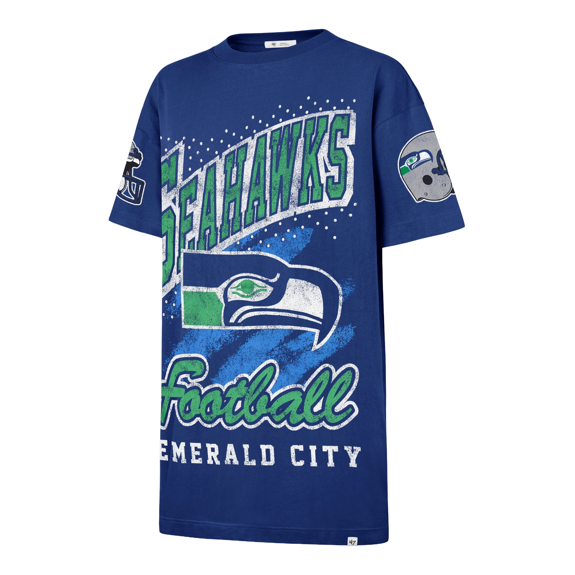 Robe t-shirt oversize à motif pierres précieuses « Royal Seattle Seahawks » pour femme
