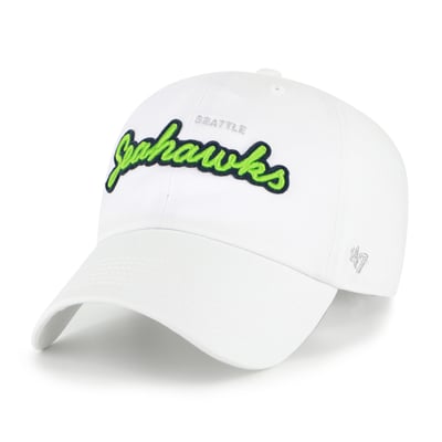  Seattle Seahawks '47 Women's Trendy Script Clean Up Adjustable Hat - White