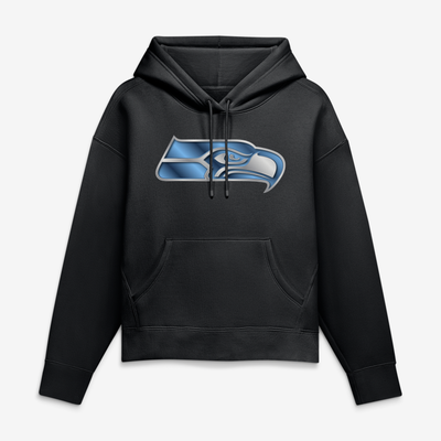 Seattle Seahawks Women's Metallic Mascot Hoodie - Black