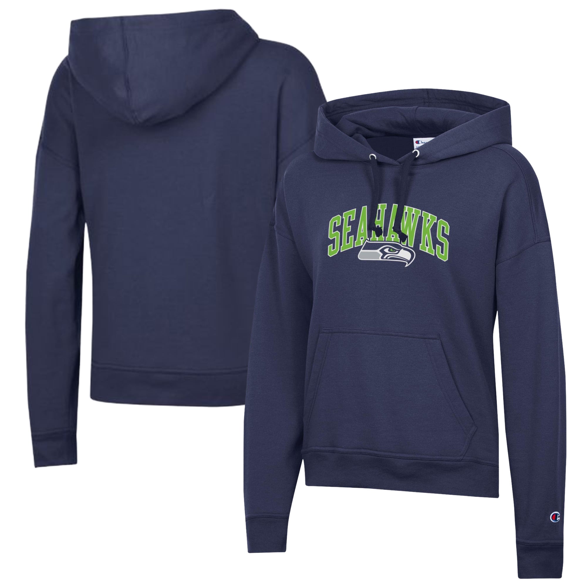 Sweat à capuche Powerblend gris chiné Champion pour femme des Seattle Seahawks