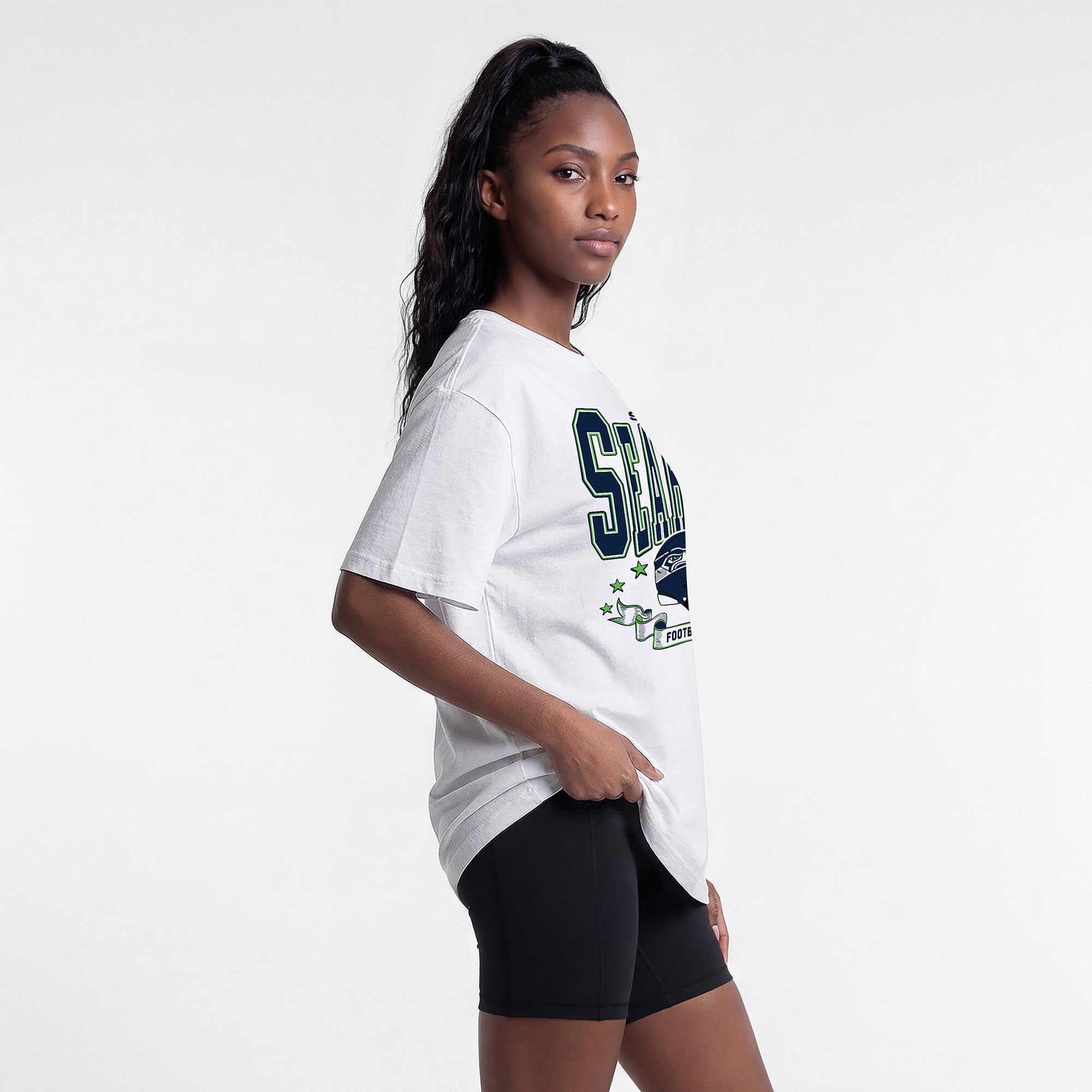 Women's Champion White Seattle Seahawks Oversized T-Shirt