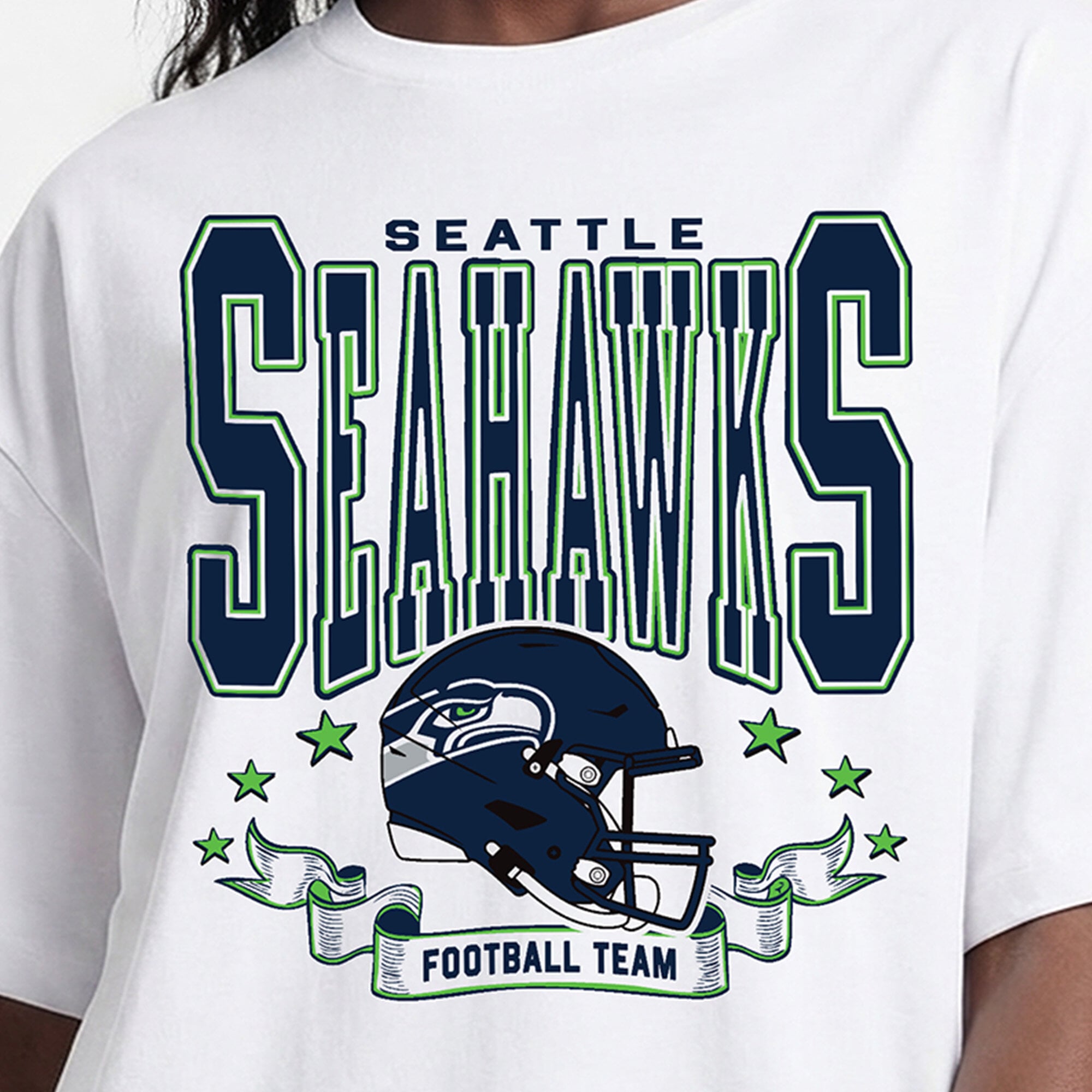 Women's Champion White Seattle Seahawks Oversized T-Shirt