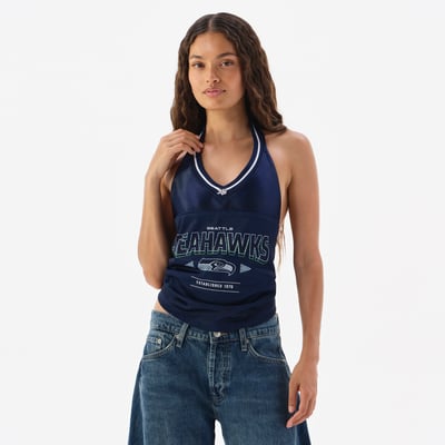 Seattle Seahawks Off Season Women's Jersey Halter Top - College Navy