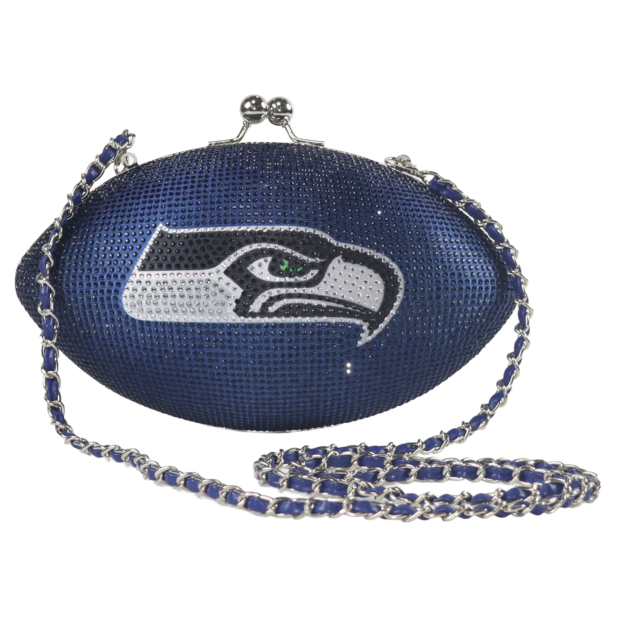 Women's Cuce Seattle Seahawks Team Color Crystal Football Purse