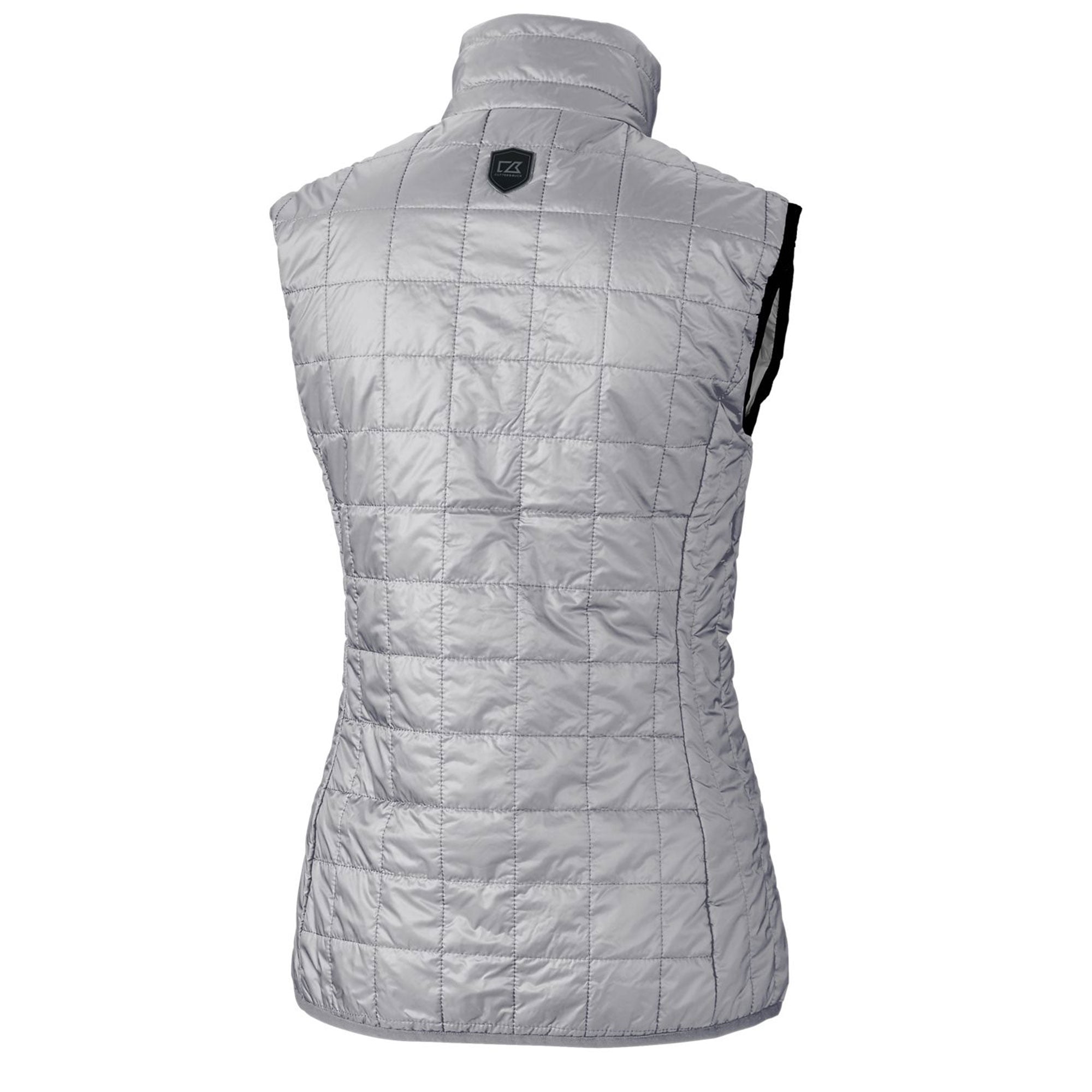 Gilet matelassé entièrement zippé Rainier PrimaLoft Eco pour femme, gris, avec logo rétro des Seattle Seahawks, Cutter & Buck