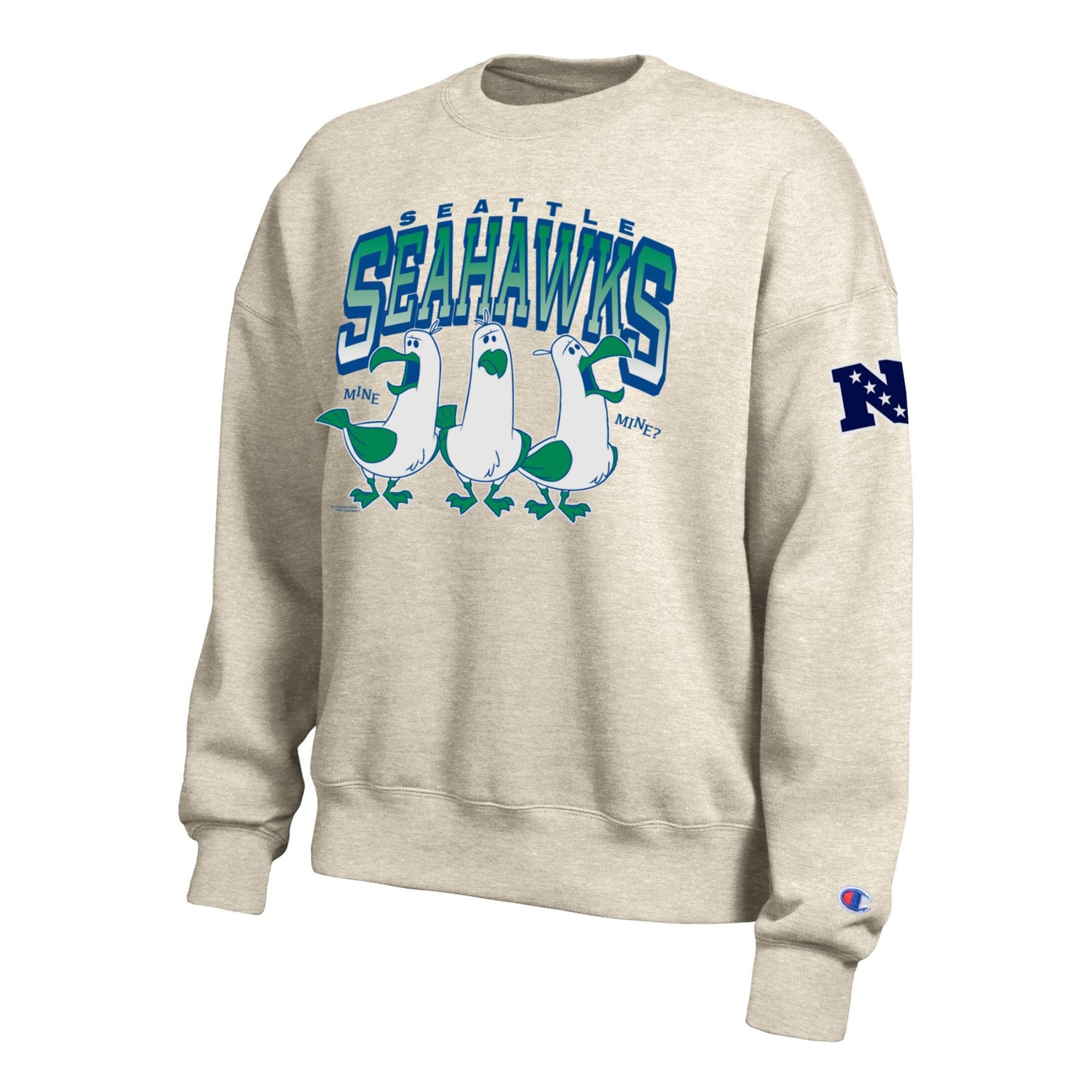 Sweat-shirt polaire Disney x Champion couleur avoine Seattle Seahawks All-Star pour femme