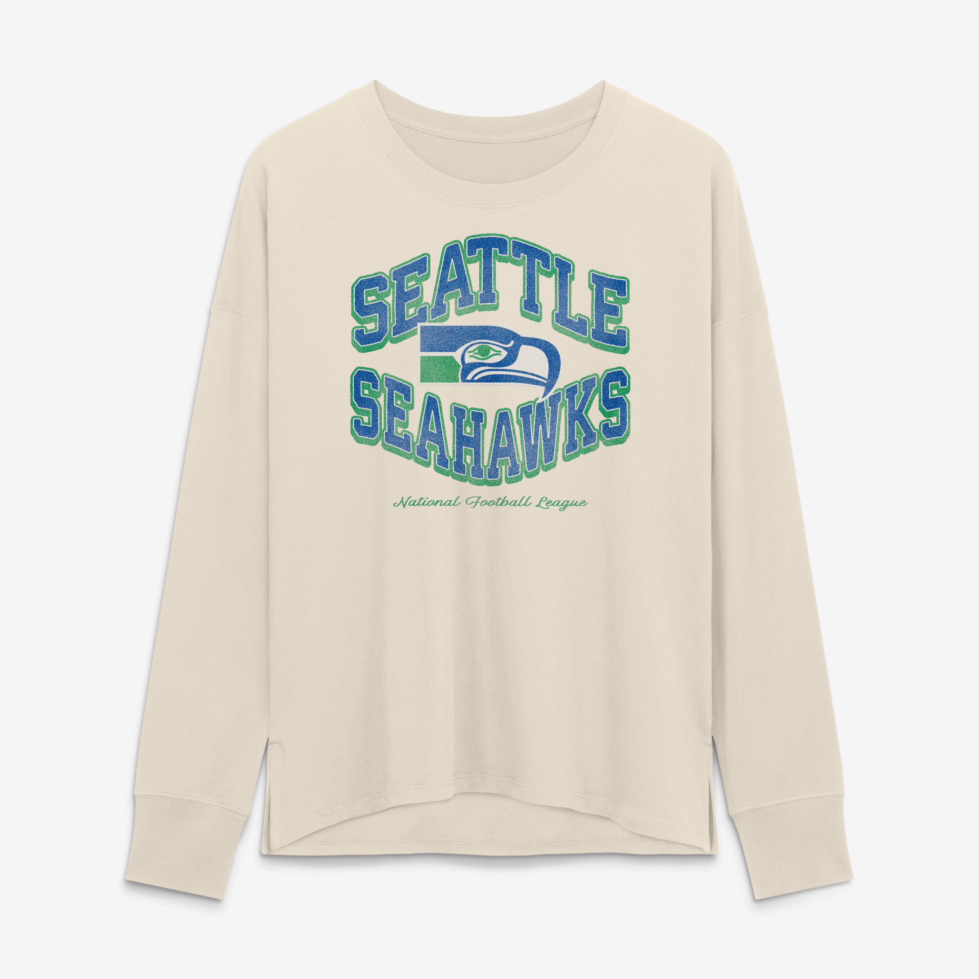 Women's Fanatics Cream Seattle Seahawks Heritage Legacy Long Sleeve T-Shirt