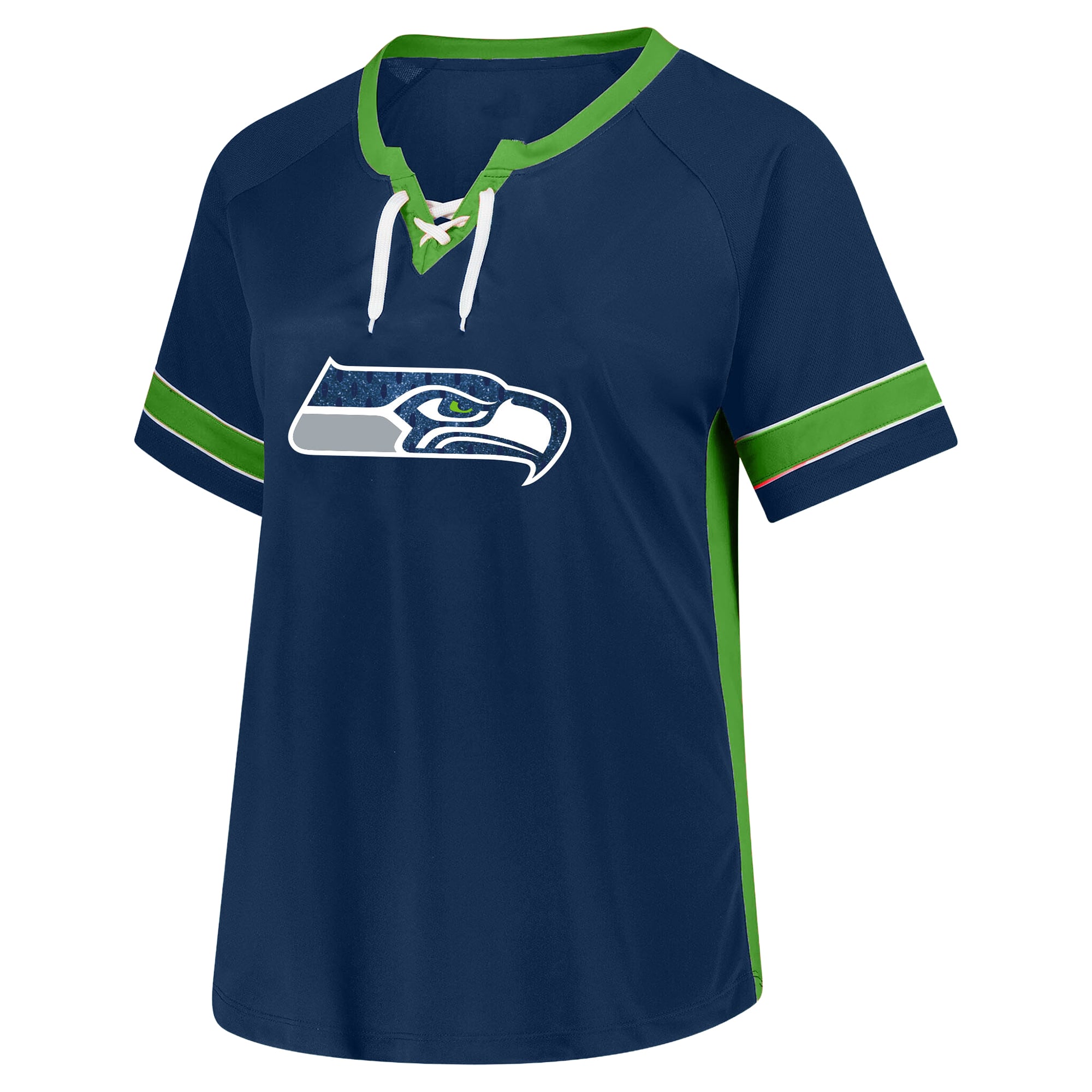Women's Fanatics Jaxon Smith-Njigba College Navy Seattle Seahawks Plus Lace Bling Name & Number T-Shirt