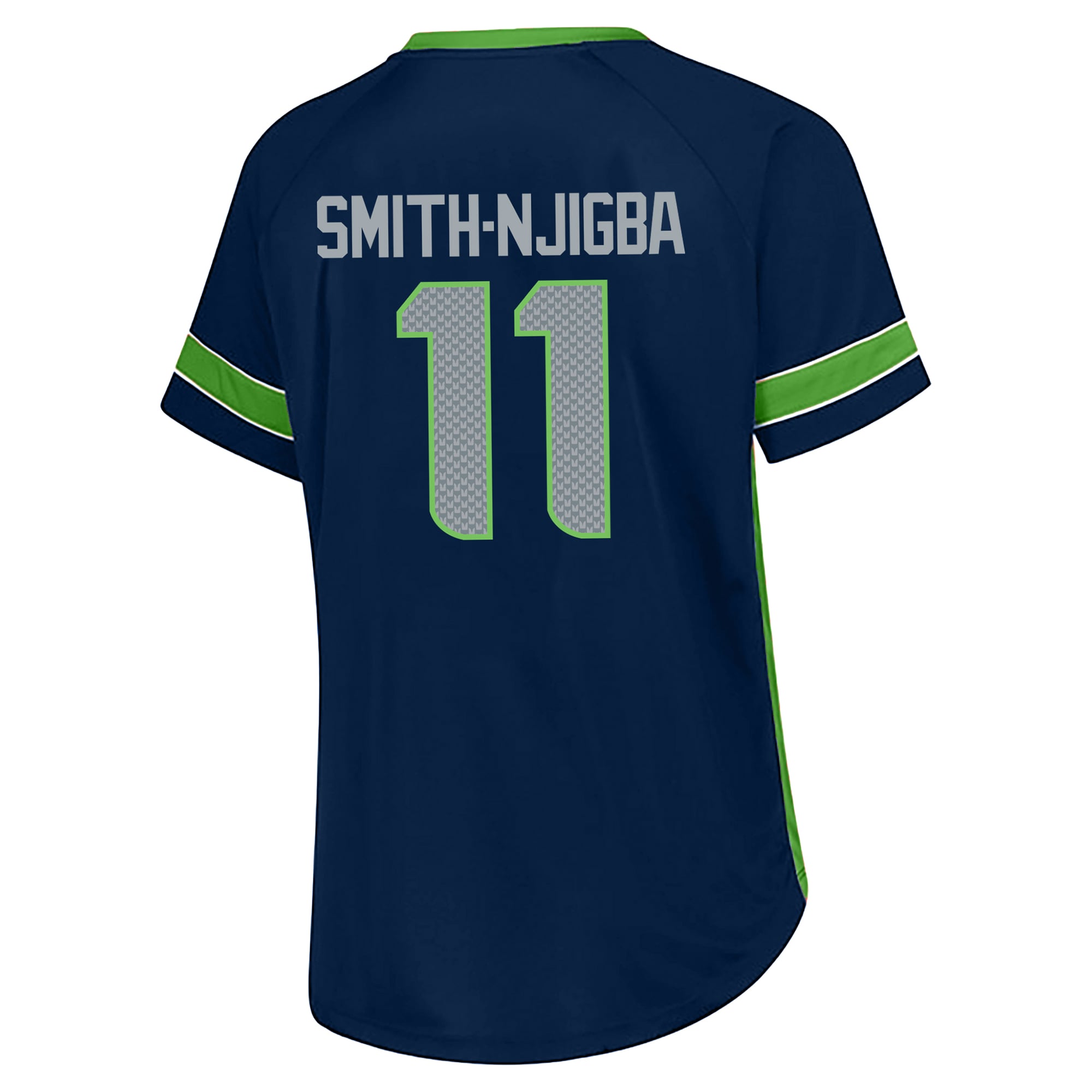 Women's Fanatics Jaxon Smith-Njigba College Navy Seattle Seahawks Plus Lace Bling Name & Number T-Shirt