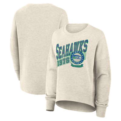 Seattle Seahawks Fanatics Women's Oversized Heritage Sweatshirt - Tan