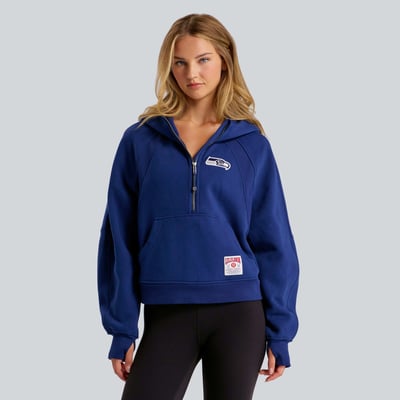 Sweat à capuche zippé oversize Seattle Seahawks lululemon pour femme - Bleu nuit