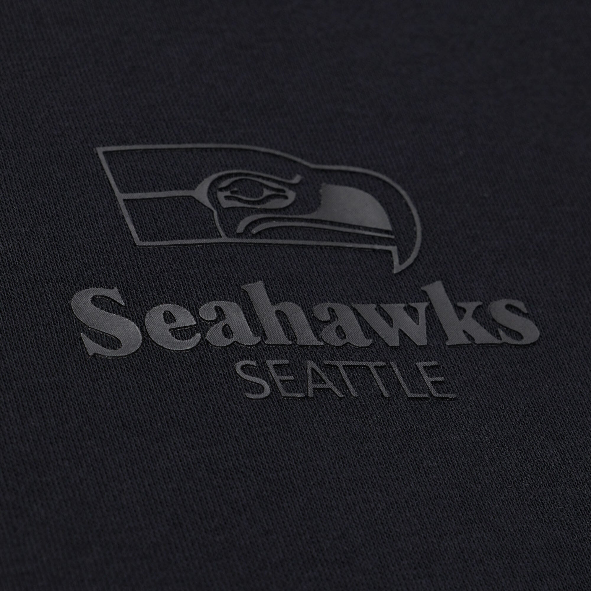 Women's Mitchell & Ness Black Seattle Seahawks Core Essentials Micro Logo Fleece Sweatshirt